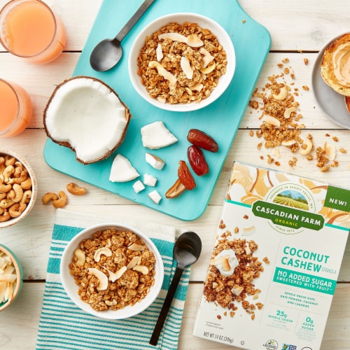 Cascadian Farm™ Organic No Added Sugar Coconut Cashew Granola Perspective: left