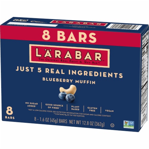 Larabar Blueberry Muffin Fruit and Nut bars Perspective: left