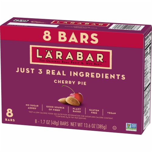 Larabar Cherry Pie Gluten Free Vegan Fruit & Nut Bars Perspective: left