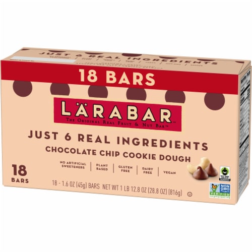 Larabar Chocolate Chip Cookie Dough Gluten Free Fruit & Nut Bar Perspective: left