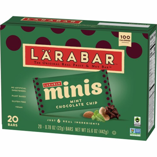 Larabar Mint Chocolate Mini Bars Gluten Free Vegan Fruit & Nut Bars Perspective: left