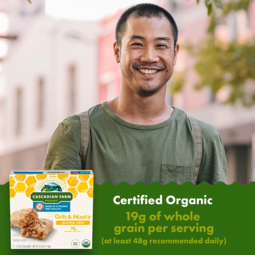 Cascadian Farm™ Organic Gluten Free Oats & Honey Granola Bars Perspective: left