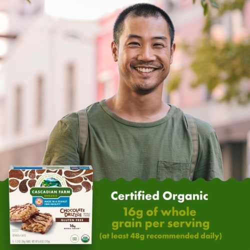 Cascadian Farm™ Organic Gluten Free Chocolate Drizzle Granola Bars Perspective: left