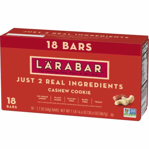 Larabar Cashew Cookie Fruit and Nut bars Perspective: left
