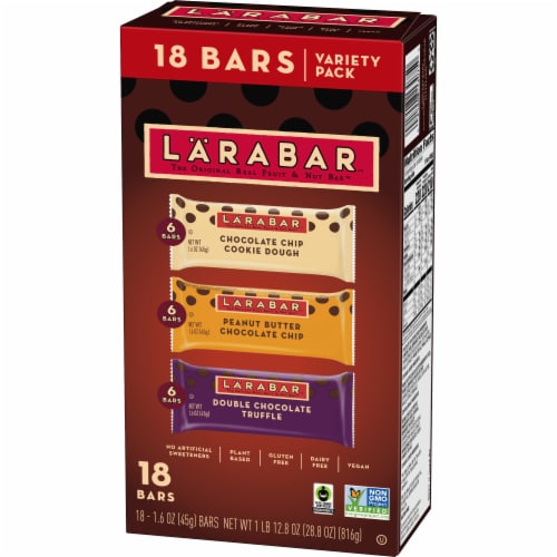 Larabar Gluten Free Vegan Chocolate Variety Pack Fruit & Nut Bars Healthy Snacks Perspective: left