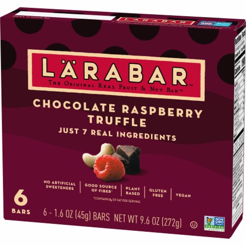 Larabar Chocolate Raspberry Truffle Gluten Free Vegan Fruit Nut Bars Perspective: left