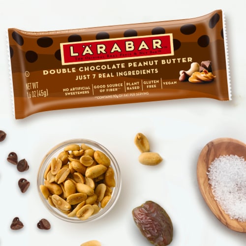 Larabar Double Chocolate Peanut Butter Fruit and Nut Bars Perspective: left