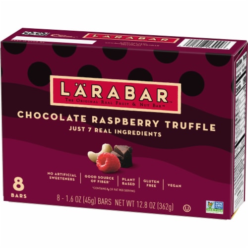 Larabar Chocolate Raspberry Truffle Fruit and Nut bars Perspective: left