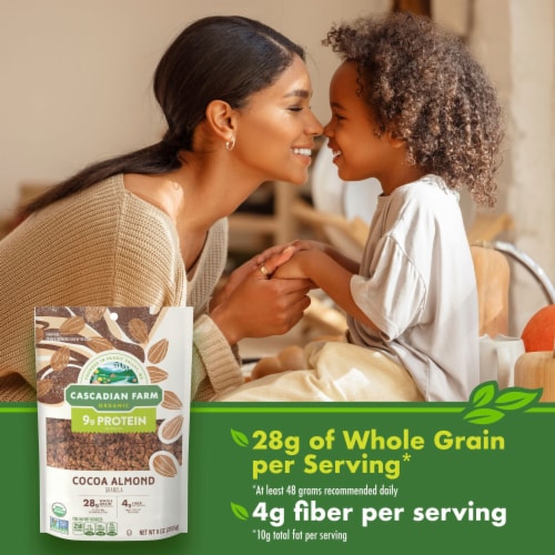 Cascadian Farm Organic Cocoa Almond Protein Granola Perspective: left