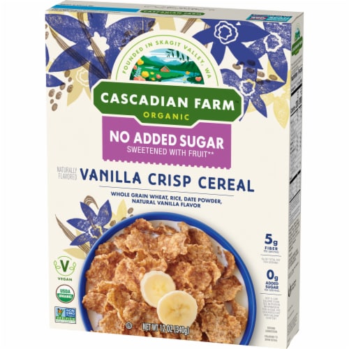 Cascadian Farm Organic No Added Sugar Vanilla Crisp Cereal Perspective: left