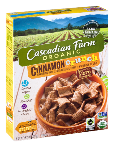 Cascadian Farm Organic Cinnamon Crunch Cereal Perspective: left