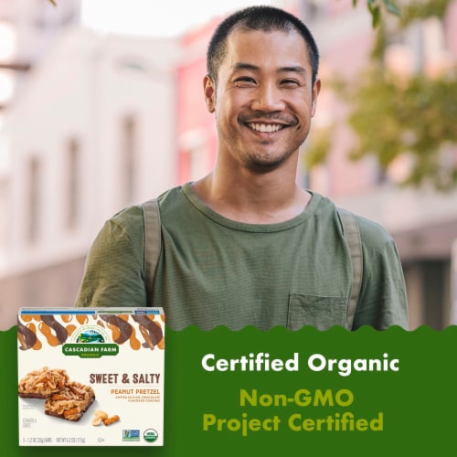 Cascadian Farm™ Organic Peanut Pretzel Granola Bars Perspective: left