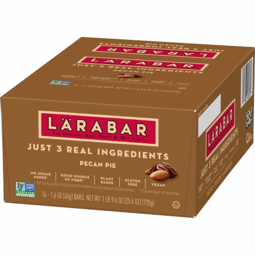 Larabar Gluten Free Vegan - Pecan Pie Fruit & Nut Bars Healthy Pantry Snacks Perspective: left