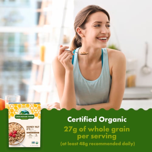 Cascadian Farm Organic Honey Nut O's Cereal Perspective: left
