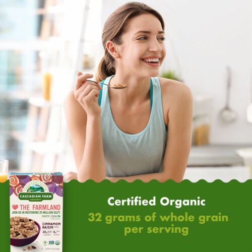 Cascadian Farm™ Organic Cinnamon Raisin Granola Perspective: left