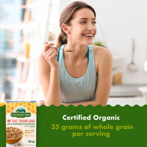 Cascadian Farm™ Organic Whole Grain Oats and Honey Granola Perspective: left