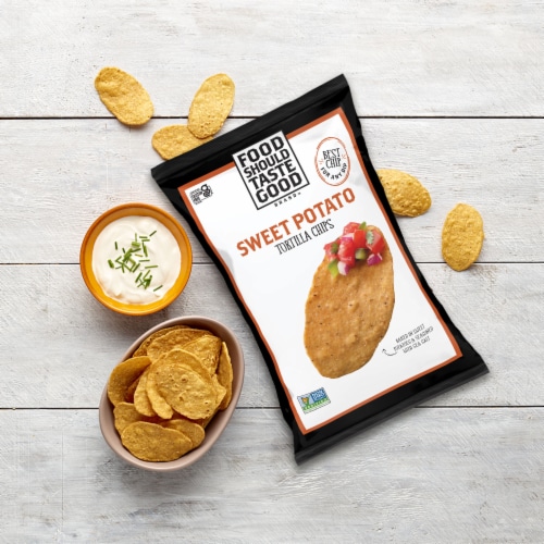 Food Should Taste Good® Sweet Potato Tortilla Chips Perspective: left