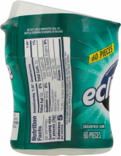 eclipse® Spearmint Chewing Gum Bottle Perspective: left