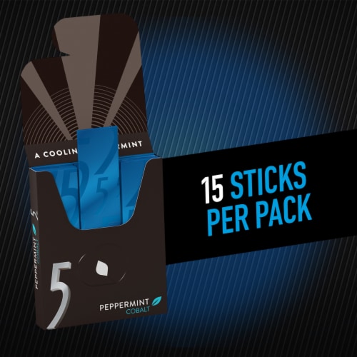 5 GUM Peppermint Cobalt Sugar Free Chewing Gum Perspective: left