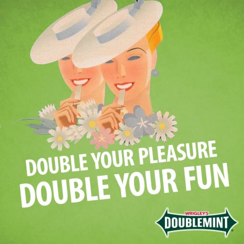 Wrigley's Doublemint Mint Gum Chewing Gum Pack Perspective: left