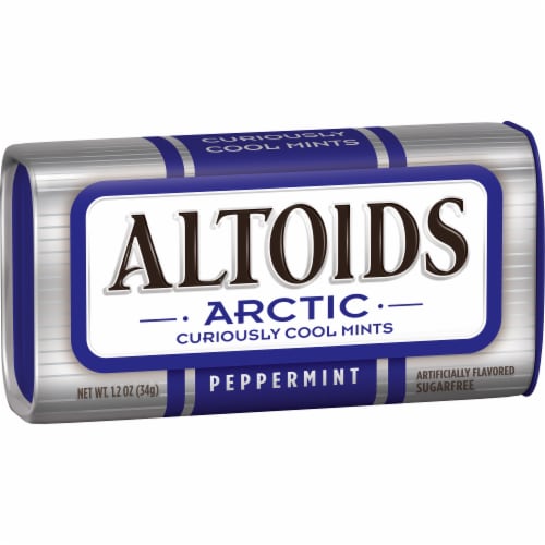 Altoids Arctic Peppermint Sugarfree Mints Perspective: left