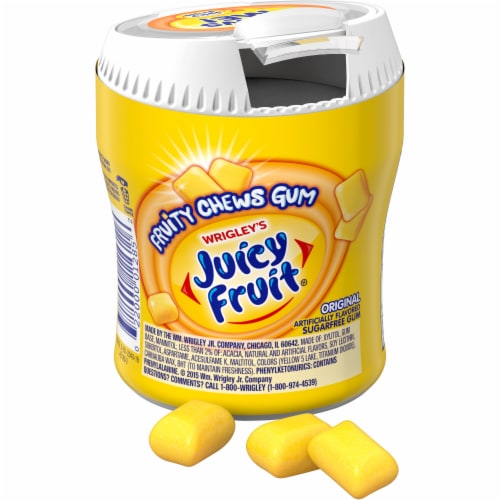 Juicy Fruit Original Bubble Gum Bottle Perspective: left