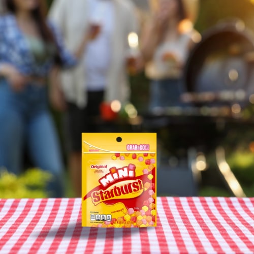 Starburst Mini Original Fruit Chews Summer Candy Grab-N-Go Bag Perspective: left