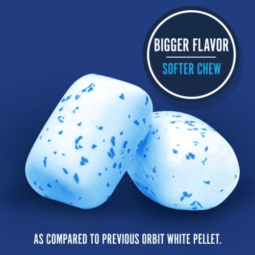Orbit Gum White Peppermint Sugar Free Chewing Gum Bottle Perspective: left