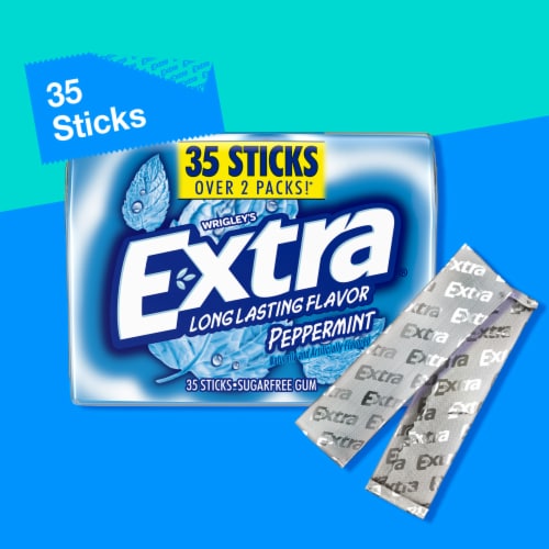 Extra Gum Peppermint Sugar Free Chewing Gum Bulk Pack Perspective: left