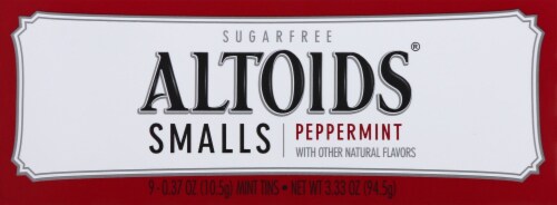 Altoids Smalls Sugar Free Peppermint Mints Perspective: left