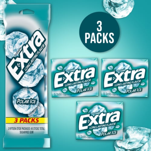 Extra Polar Ice Sugar Free Chewing Gum Pack Perspective: left
