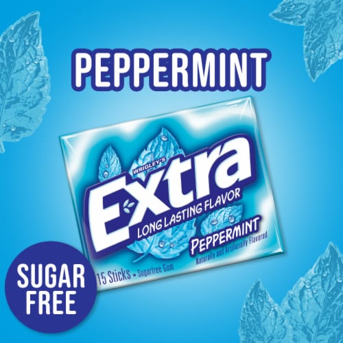 Extra Peppermint Sugar Free Chewing Gum Perspective: left