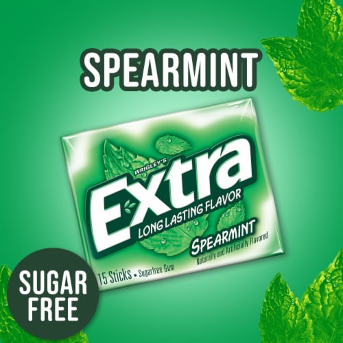 Extra Spearmint Sugar Free Chewing Gum Bulk Pack Perspective: left