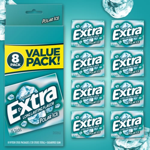 Extra Polar Ice Sugar Free Chewing Gum Bulk Pack Perspective: left