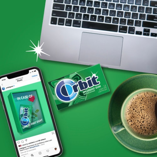 Orbit Gum Spearmint Sugar Free Chewing Gum Bulk Pack Perspective: left