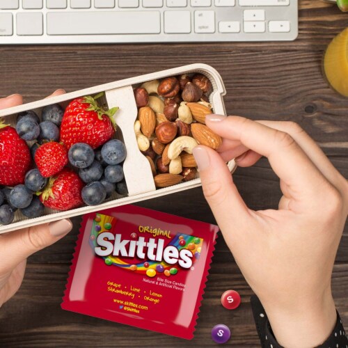 Skittles Original Chewy Candy Fun Size Candy Bag Perspective: left