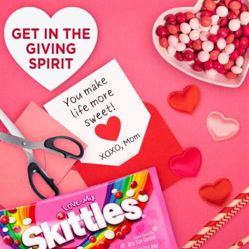 Skittles Love Mix Valentine Bite Size Candies Perspective: left