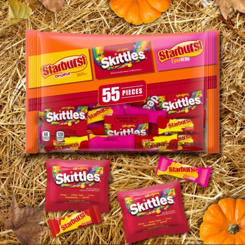 Starburst Original & FaveREDS & Skittles Original Halloween Candy Assortment Bulk Bag Perspective: left
