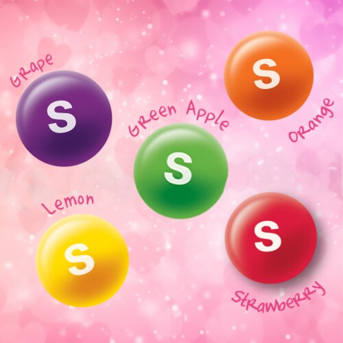 Skittles Original Valentine's Day Candy Exchange Fun Size Chewy Candy Box Perspective: left
