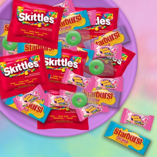 Skittles Starburst Life Savers & Hubba Bubba Easter Chewy Candy Variety Pack Perspective: left