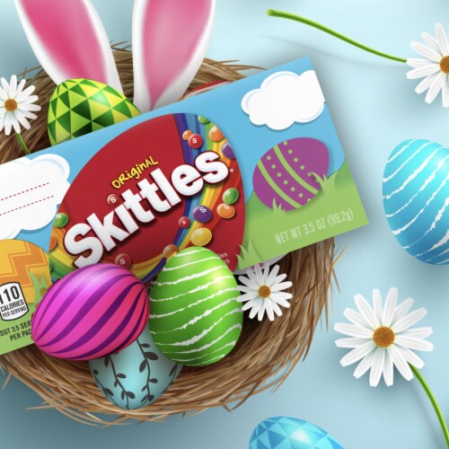 Skittles Original Chewy Candy Theater Box Easter Basket Candy Perspective: left