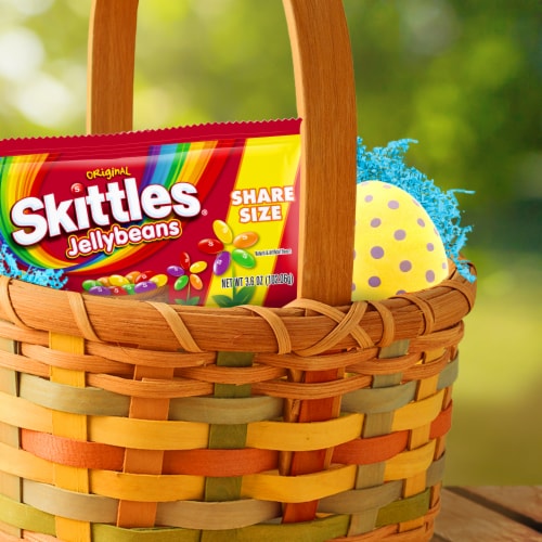 Skittles Original Jelly Beans Easter Candy Share Size Bag Perspective: left
