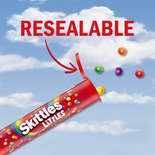 SKITTLES Original Littles Chewy Candy Share Size Mega Tube Perspective: left