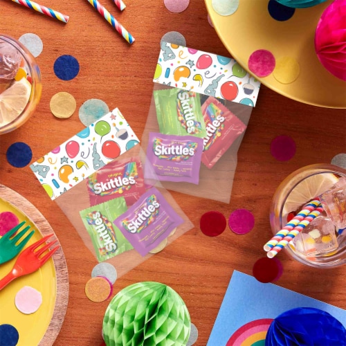 Skittles Original Wild Berry & Sour Fun Size Chewy Candy Variety Pack Party Size Bag Perspective: left