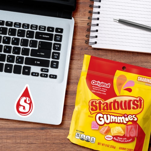 Starburst Gummies Original Gummy Candy Sharing Size Bag Perspective: left