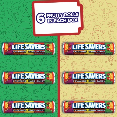 Life Savers 5 Flavors Christmas Hard Candy Storybook Gift Box Perspective: left