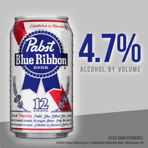 Pabst Blue Ribbon American Lager Beer Perspective: left