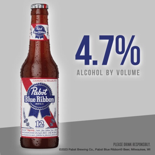 Pabst Blue Ribbon American Lager Beer Perspective: left