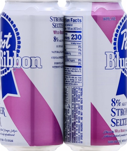 Pabst Blue Ribbon Wild Berry Stronger Seltzer Perspective: left