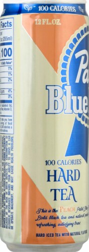 Pabst Blue Ribbon Peach Black Hard Tea Spiked Seltzer Perspective: left